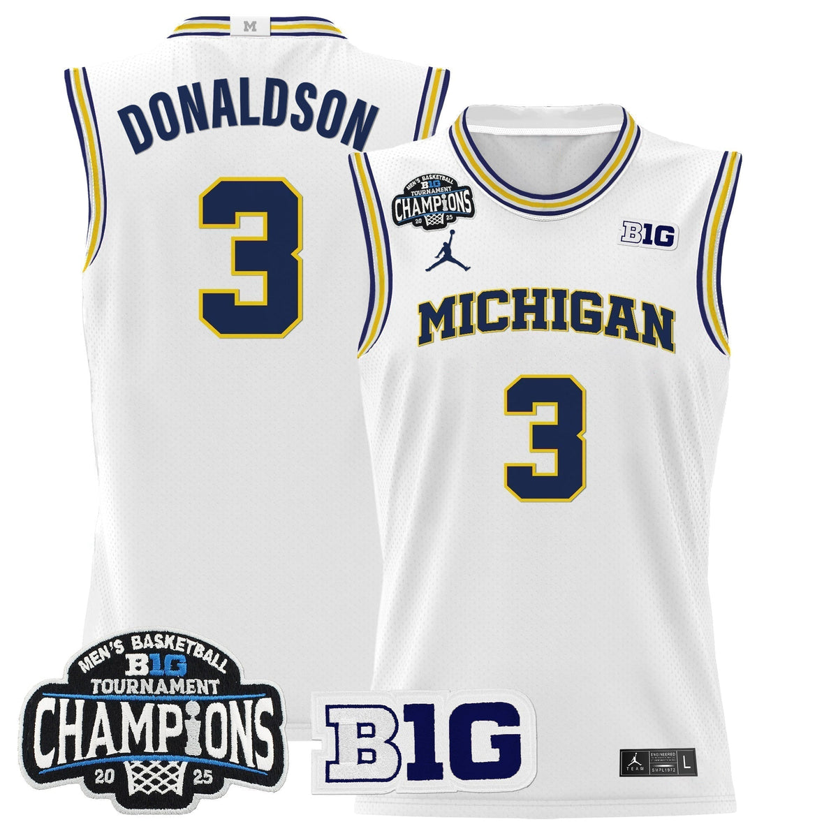 MICH 2025 Big Ten Conference Tournament Champions Basketball Jersey - Stitched - image 17