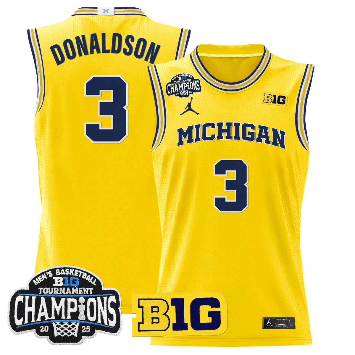 MICH 2025 Big Ten Conference Tournament Champions Basketball Jersey - Stitched - image 10