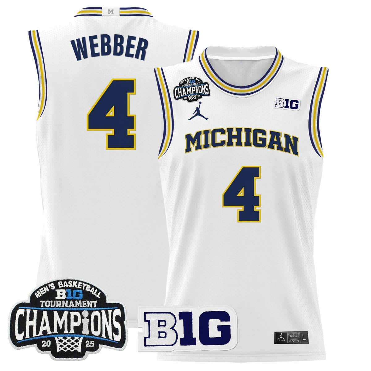 MICH 2025 Big Ten Conference Tournament Champions Basketball Jersey - Stitched - image 19