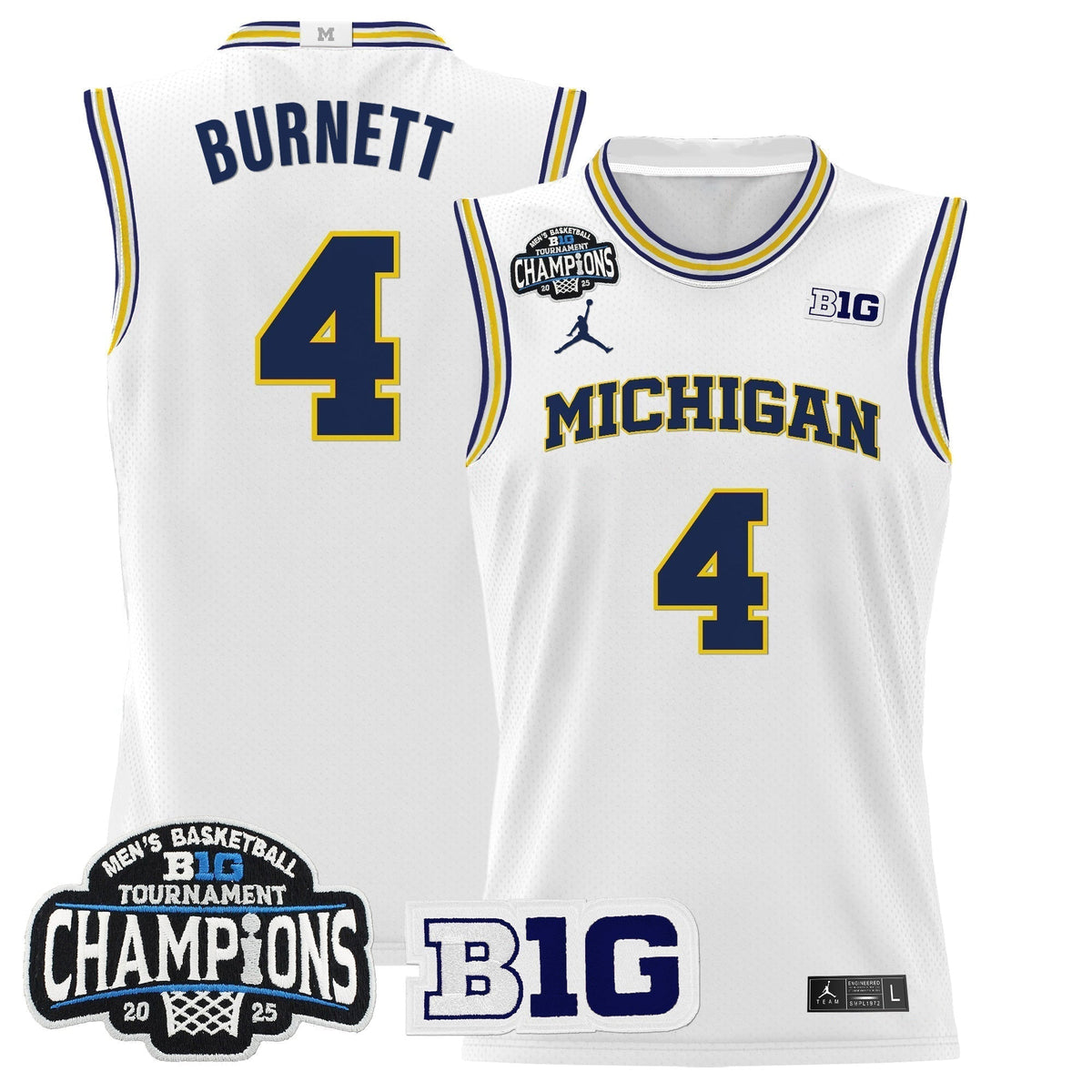 MICH 2025 Big Ten Conference Tournament Champions Basketball Jersey - Stitched - image 18