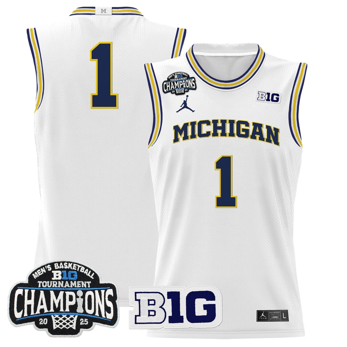 MICH 2025 Big Ten Conference Tournament Champions Basketball Jersey - Stitched - image 21