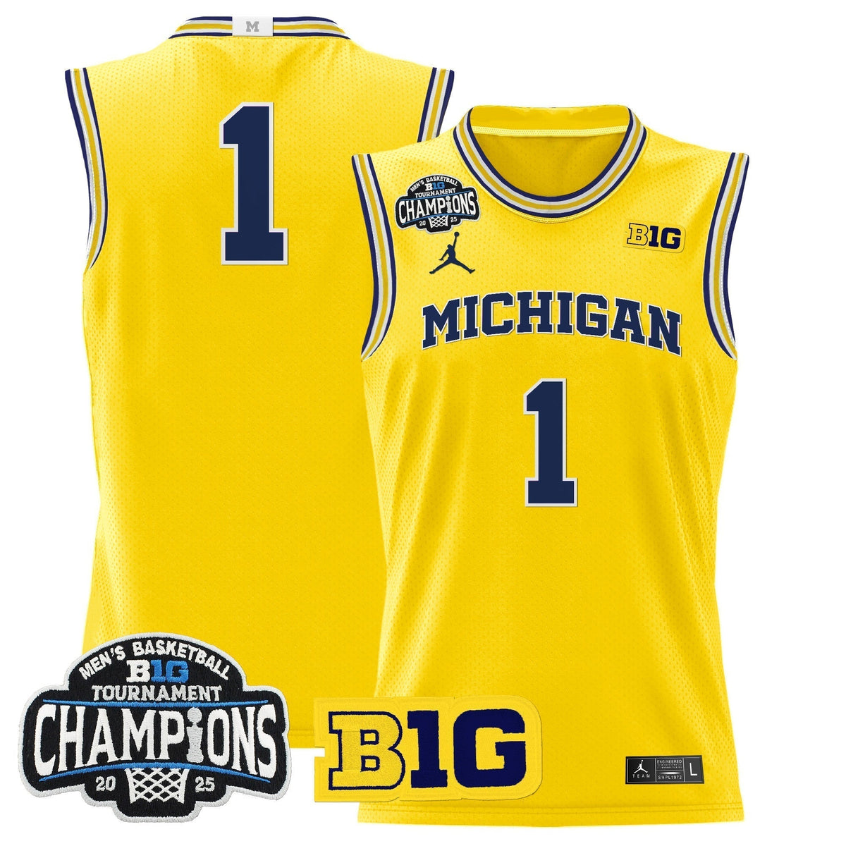 MICH 2025 Big Ten Conference Tournament Champions Basketball Jersey - Stitched - image 14