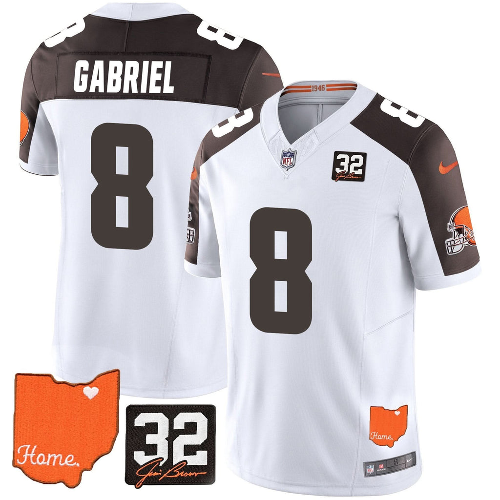 CLE #32 Jim Brown Memorial & Home Patch Vapor Limited Jersey - image 45