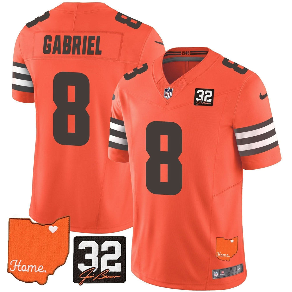 CLE #32 Jim Brown Memorial & Home Patch Vapor Limited Jersey - image 34