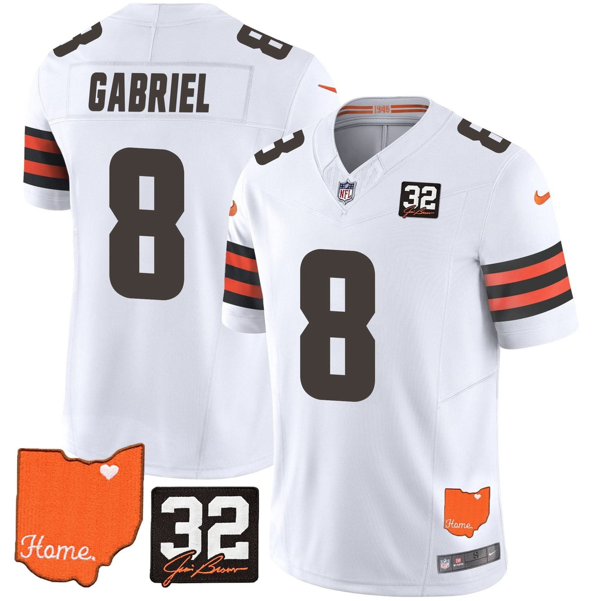 CLE #32 Jim Brown Memorial & Home Patch Vapor Limited Jersey - image 23