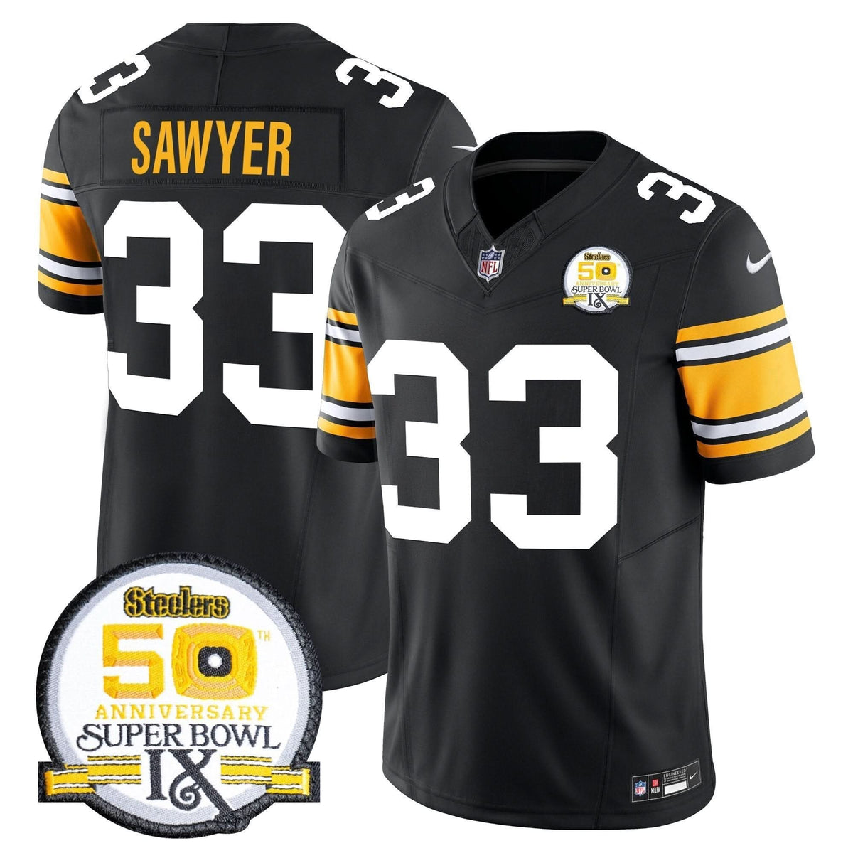 PIT 50th Anniversary Of Super Bowl IX Patch Vapor Limited Jersey - image 1