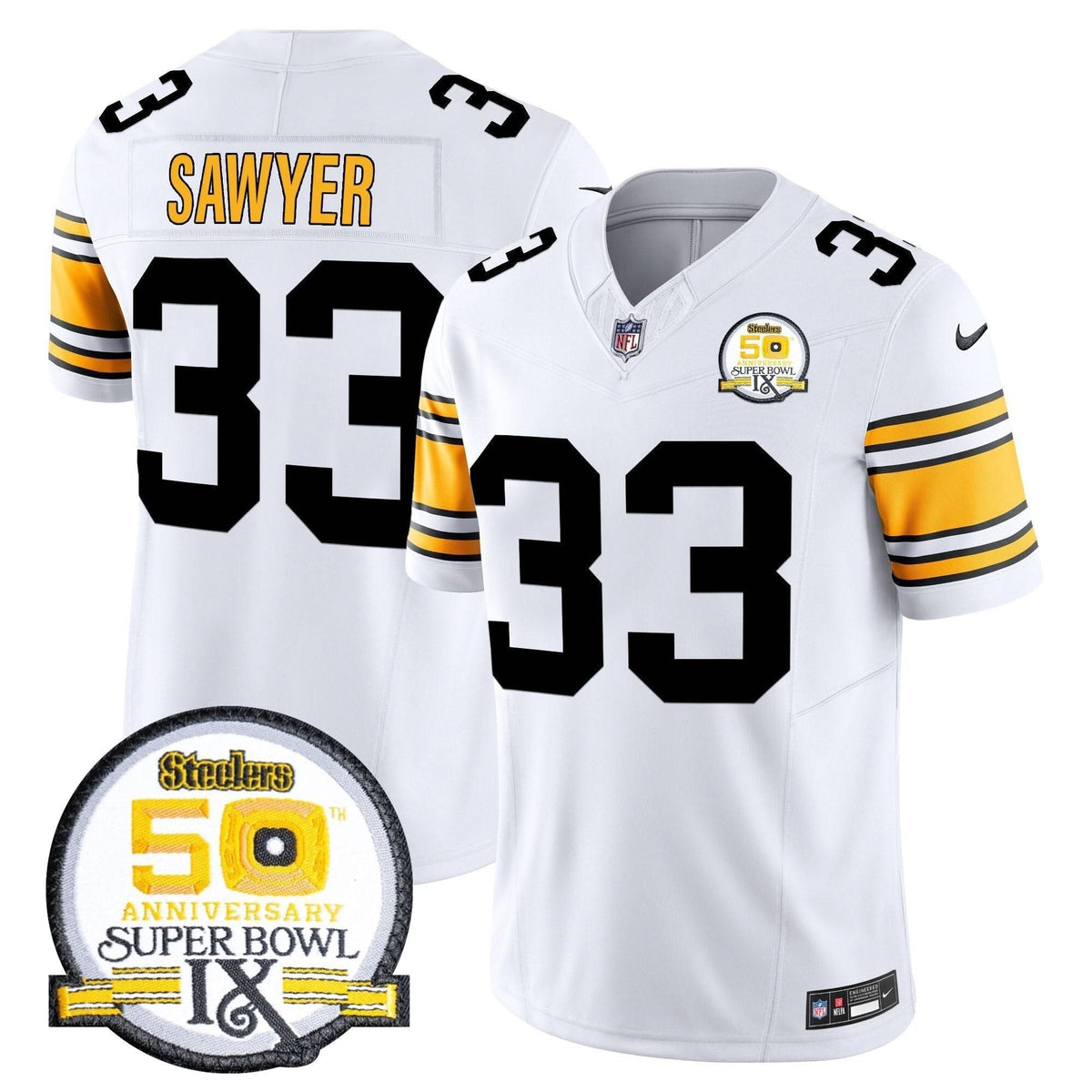 PIT 50th Anniversary Of Super Bowl IX Patch Vapor Limited Jersey - image 11