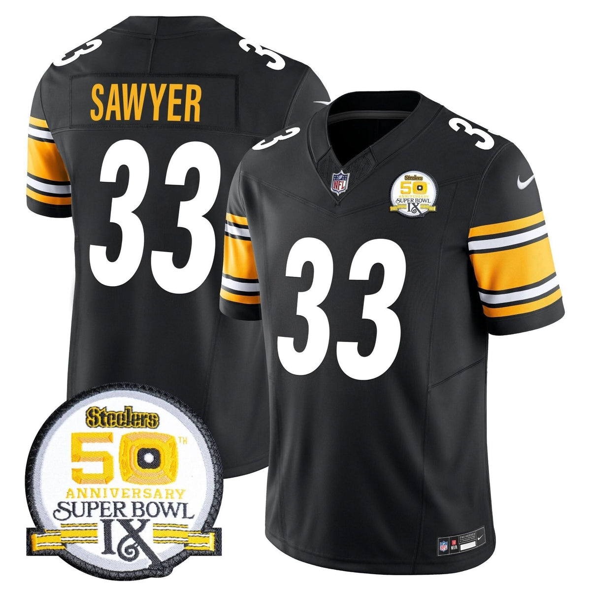 PIT 50th Anniversary Of Super Bowl IX Patch Vapor Limited Jersey - image 21