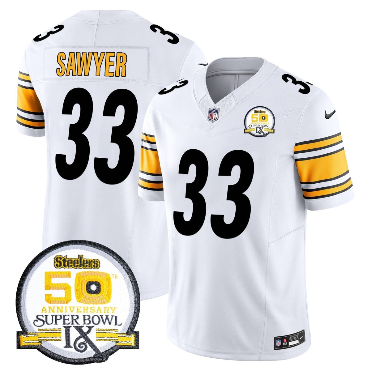 PIT 50th Anniversary Of Super Bowl IX Patch Vapor Limited Jersey - image 31