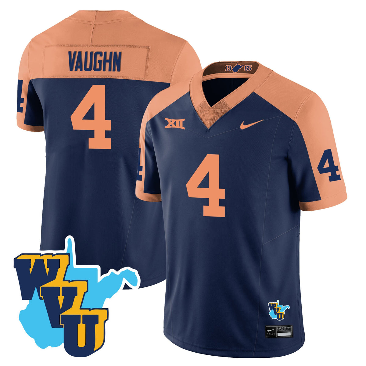 Men's West Virginia Mountaineers 1965-2025 Throwback Jersey - All Stitched - image 19