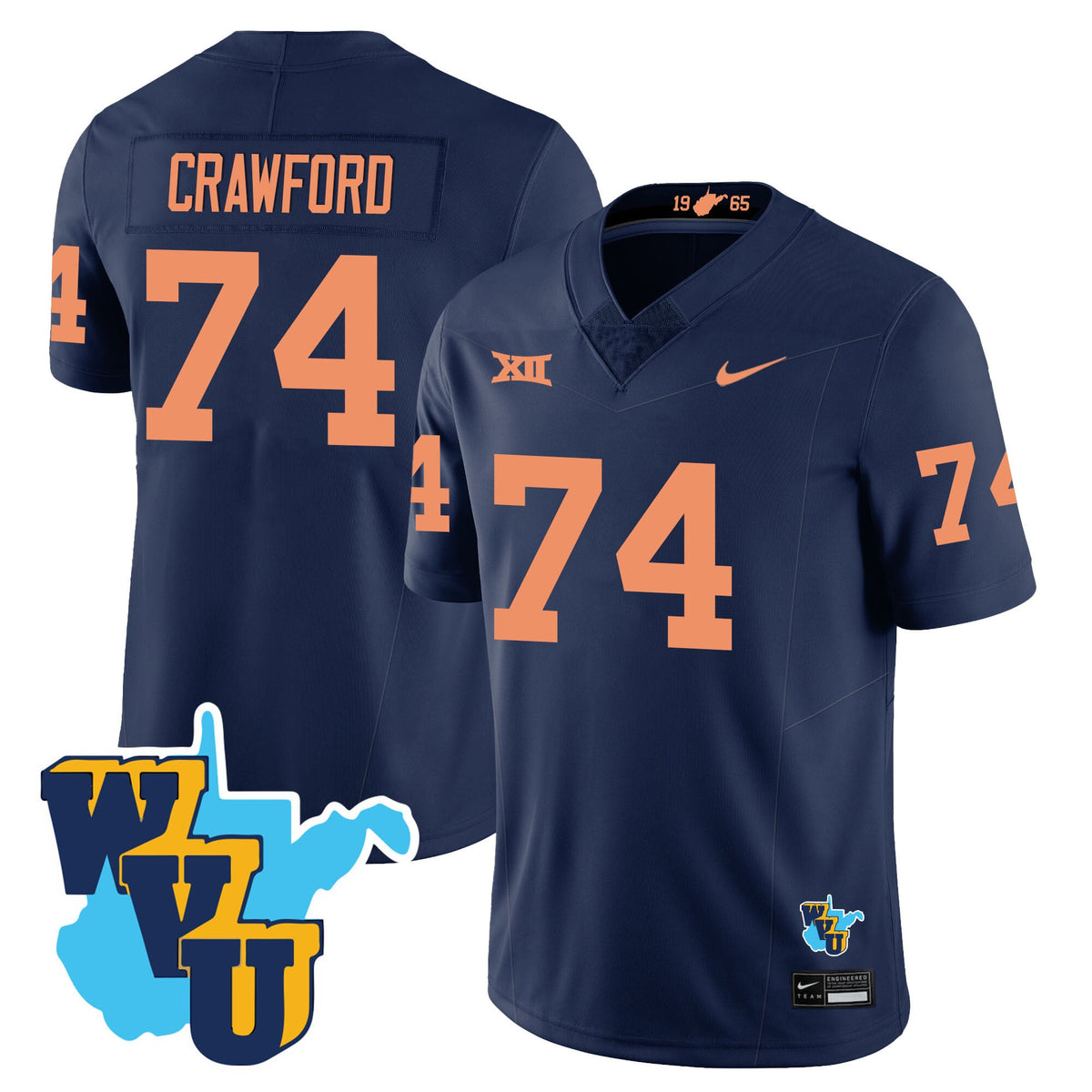 Men's West Virginia Mountaineers 1965-2025 Throwback Jersey - All Stitched - image 17
