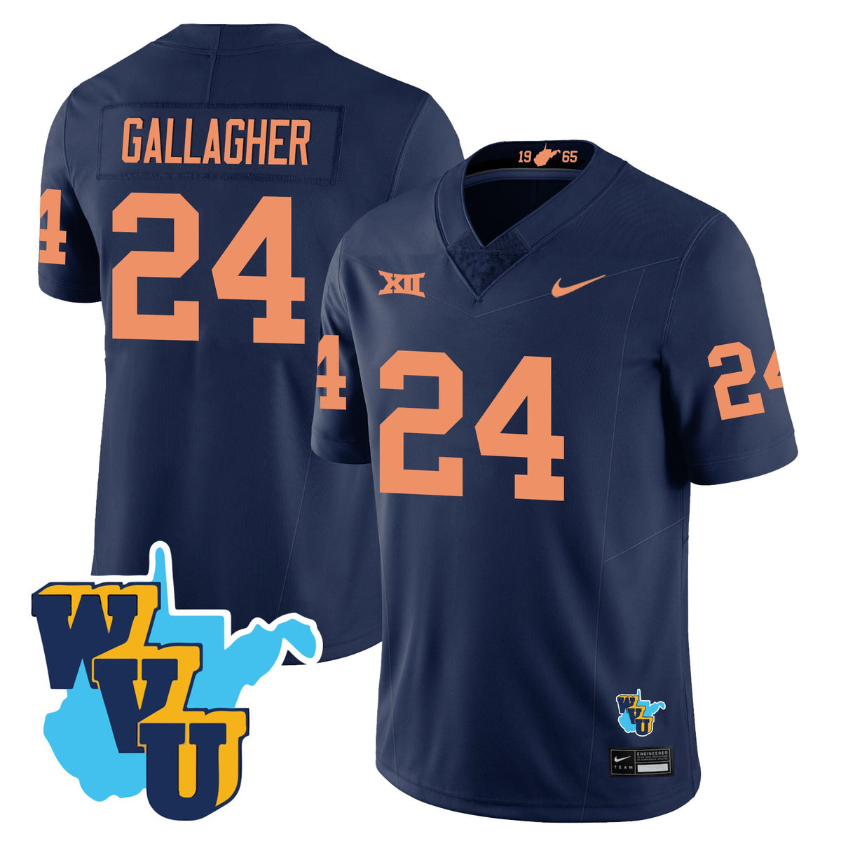 Men's West Virginia Mountaineers 1965-2025 Throwback Jersey - All Stitched - image 8