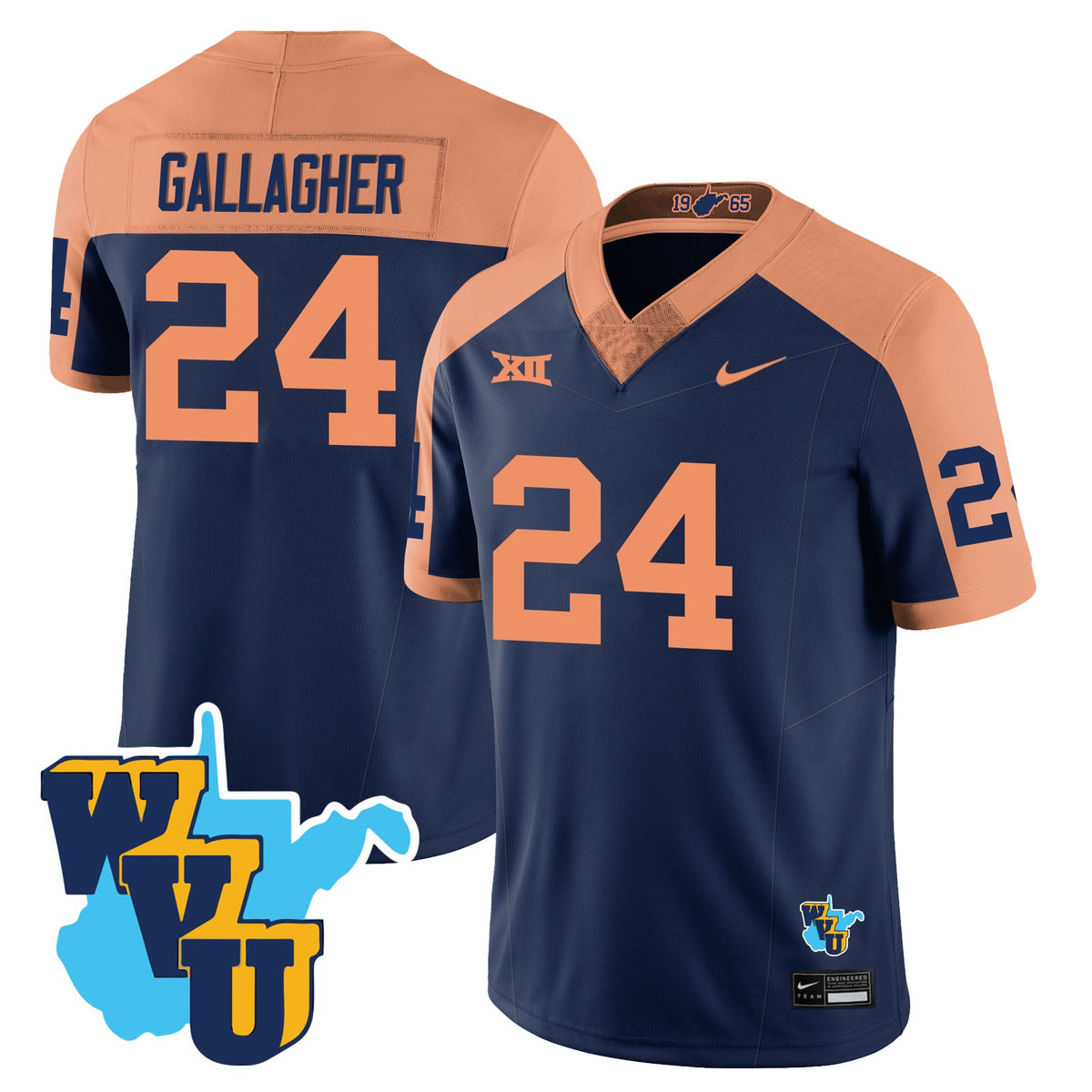 Men's West Virginia Mountaineers 1965-2025 Throwback Jersey - All Stitched - image 7