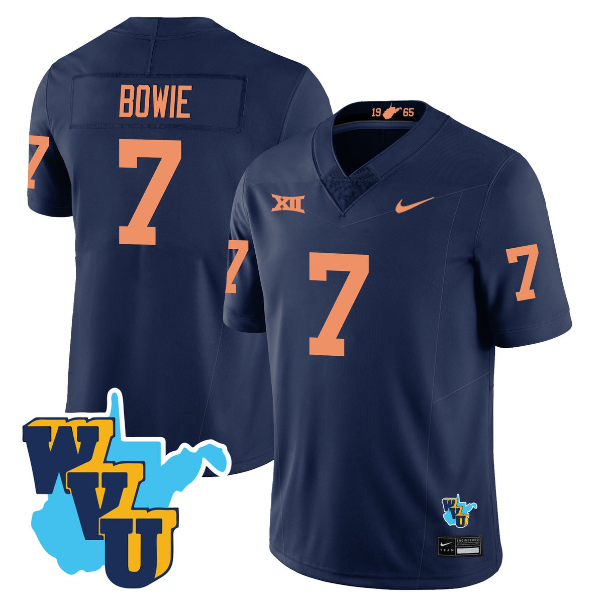 Men's West Virginia Mountaineers 1965-2025 Throwback Jersey - All Stitched - image 23