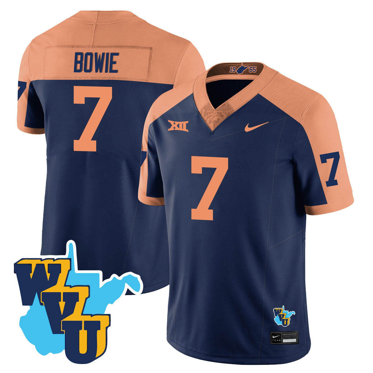 Men's West Virginia Mountaineers 1965-2025 Throwback Jersey - All Stitched - image 22