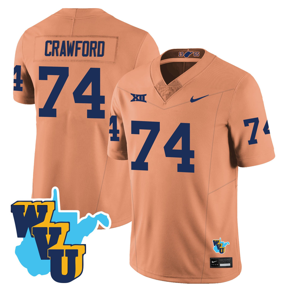 Men's West Virginia Mountaineers 1965-2025 Throwback Jersey - All Stitched - image 18