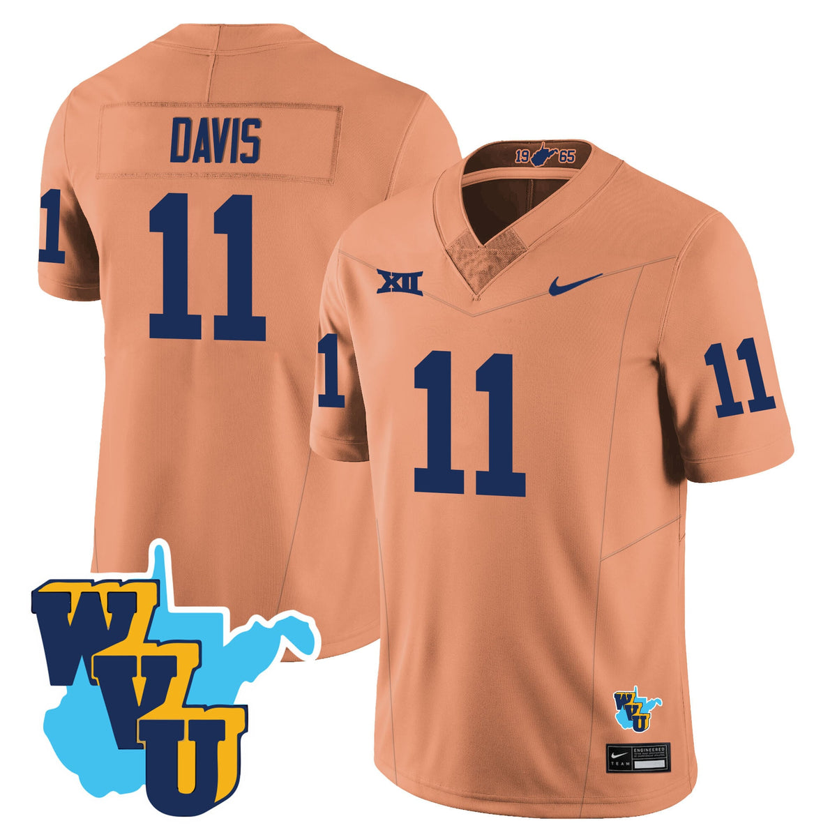 Men's West Virginia Mountaineers 1965-2025 Throwback Jersey - All Stitched - image 27