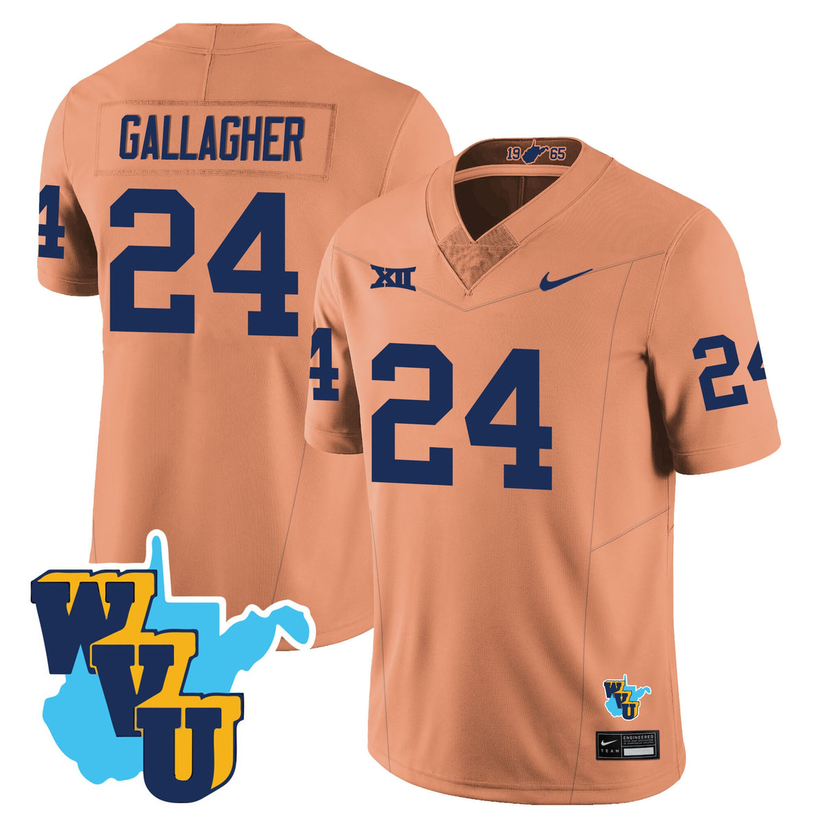 Men's West Virginia Mountaineers 1965-2025 Throwback Jersey - All Stitched - image 9