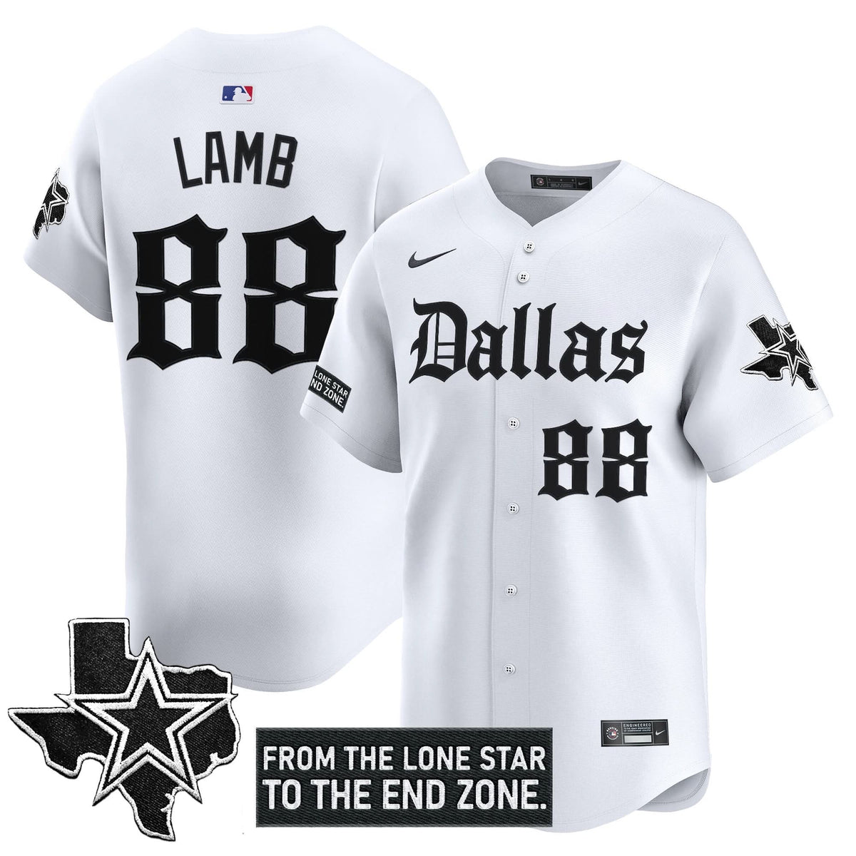 DC 'Gothic Lone Star Edition' Vapor Baseball Jersey - All Stitched - image 16