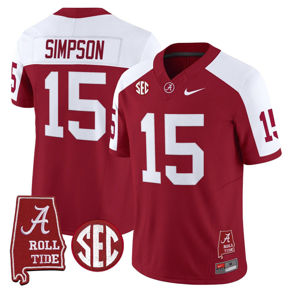 Women's Alabama Crimson Tide Throwback Vapor Limited Jersey - Alabama Map - All Stitched - image 40