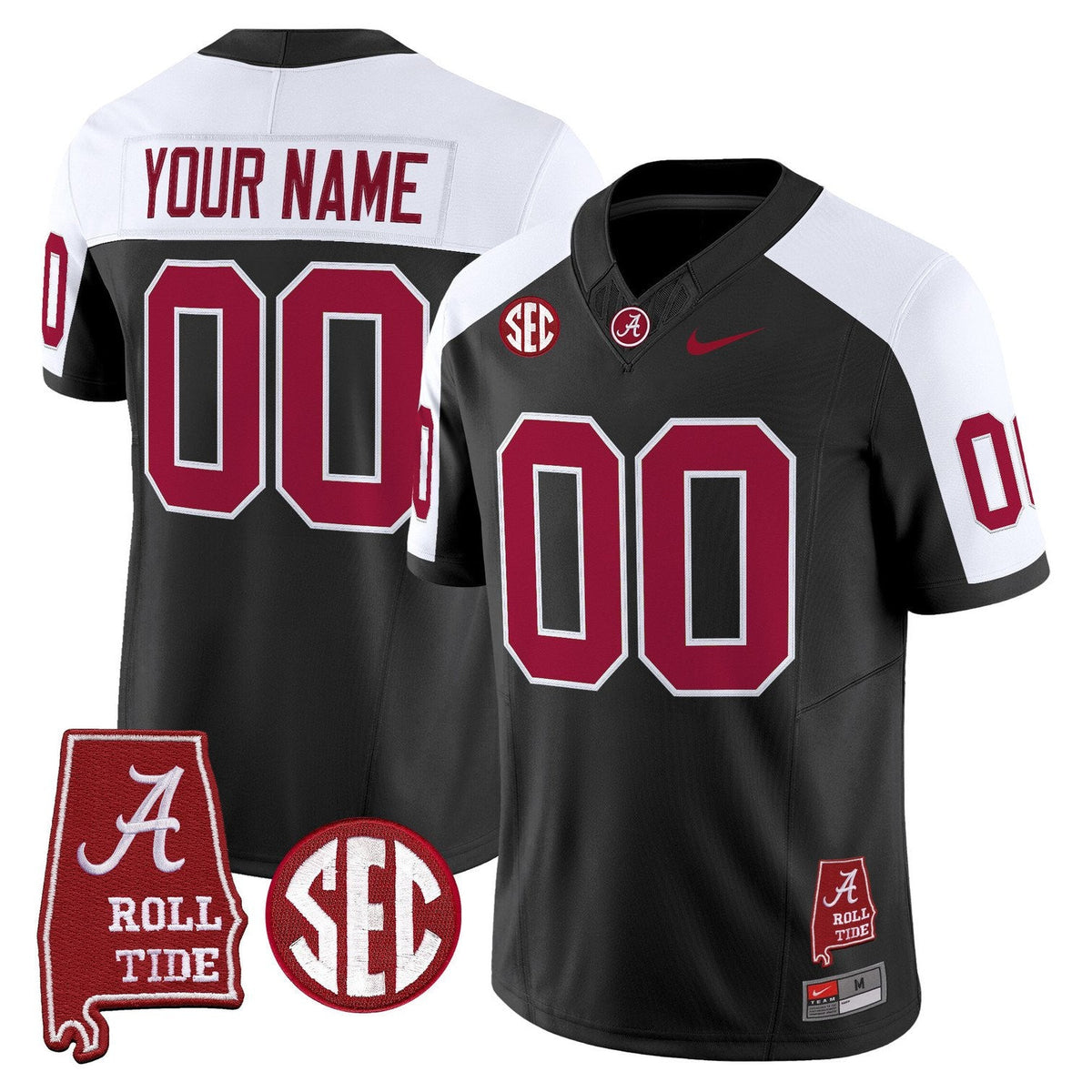Custom Alabama Crimson Tide Throwback Vapor Limited Jersey - Alabama Map - All Stitched - image 1