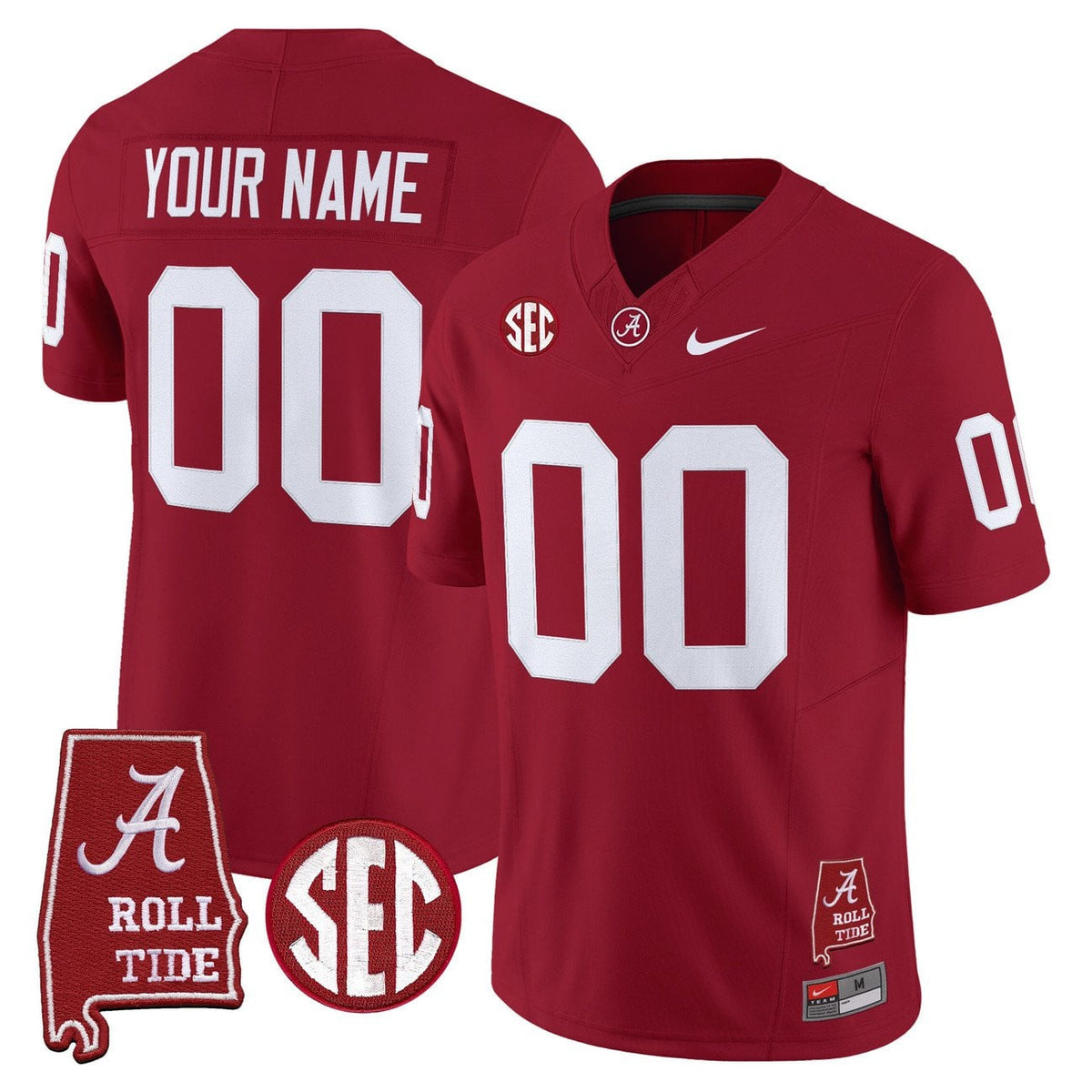 Custom Alabama Crimson Tide Throwback Vapor Limited Jersey - Alabama Map - All Stitched - image 3