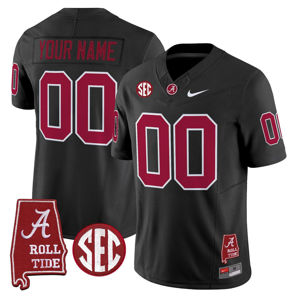 Custom Alabama Crimson Tide Throwback Vapor Limited Jersey - Alabama Map - All Stitched - image 4