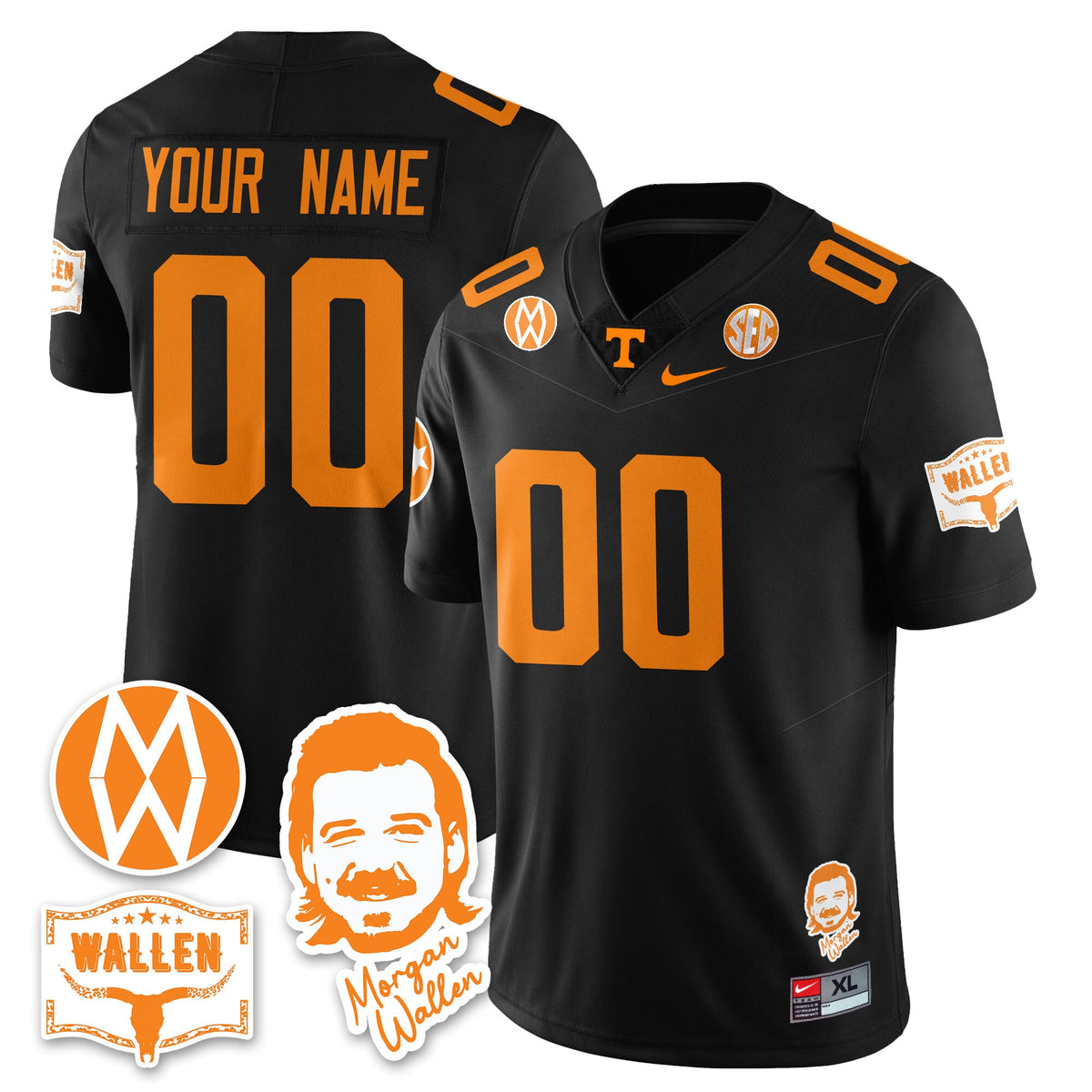 Tennessee Volunteers Morgan Wallen 2025 Custom Jersey - All Stitched - image 1