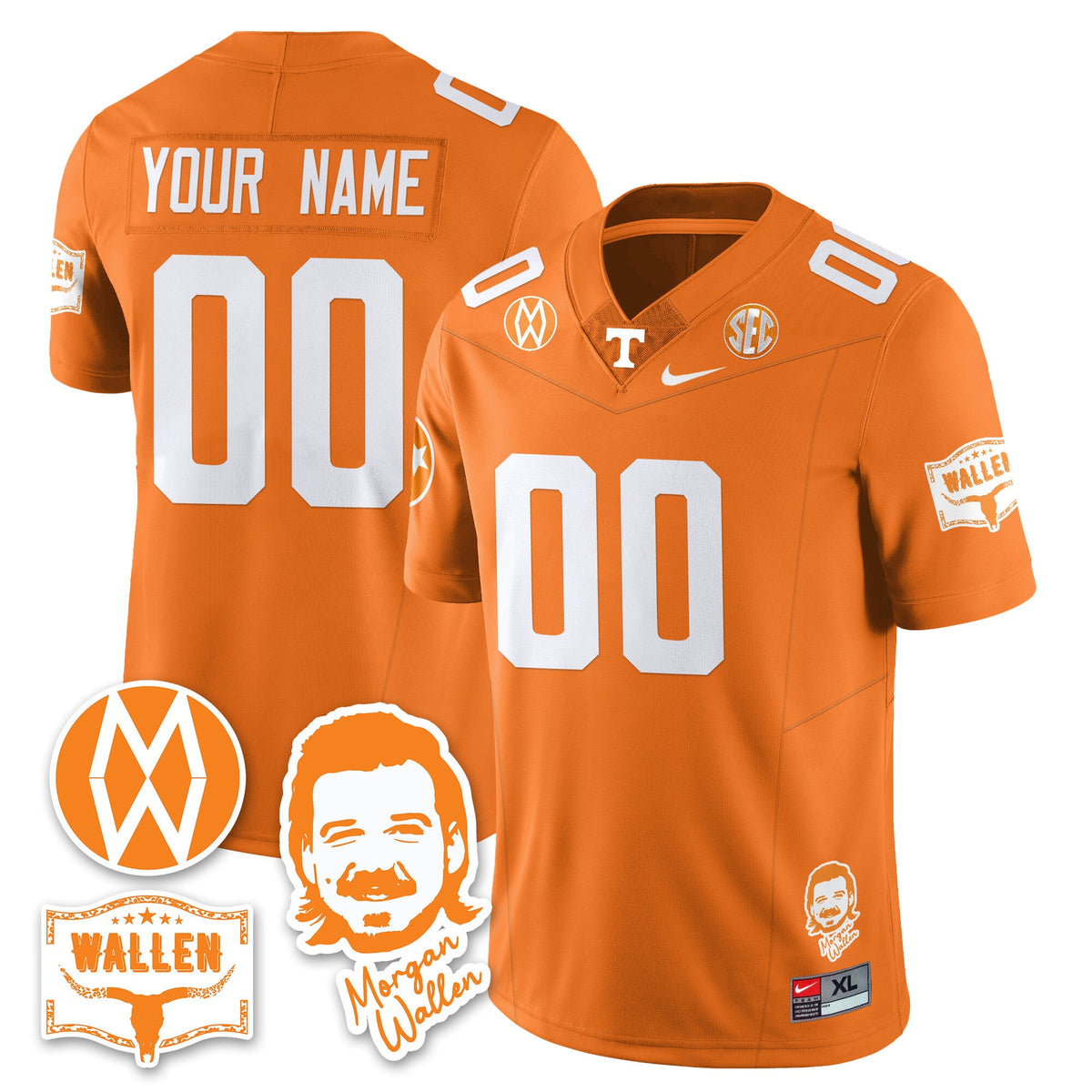 Tennessee Volunteers Morgan Wallen 2025 Custom Jersey - All Stitched - image 5