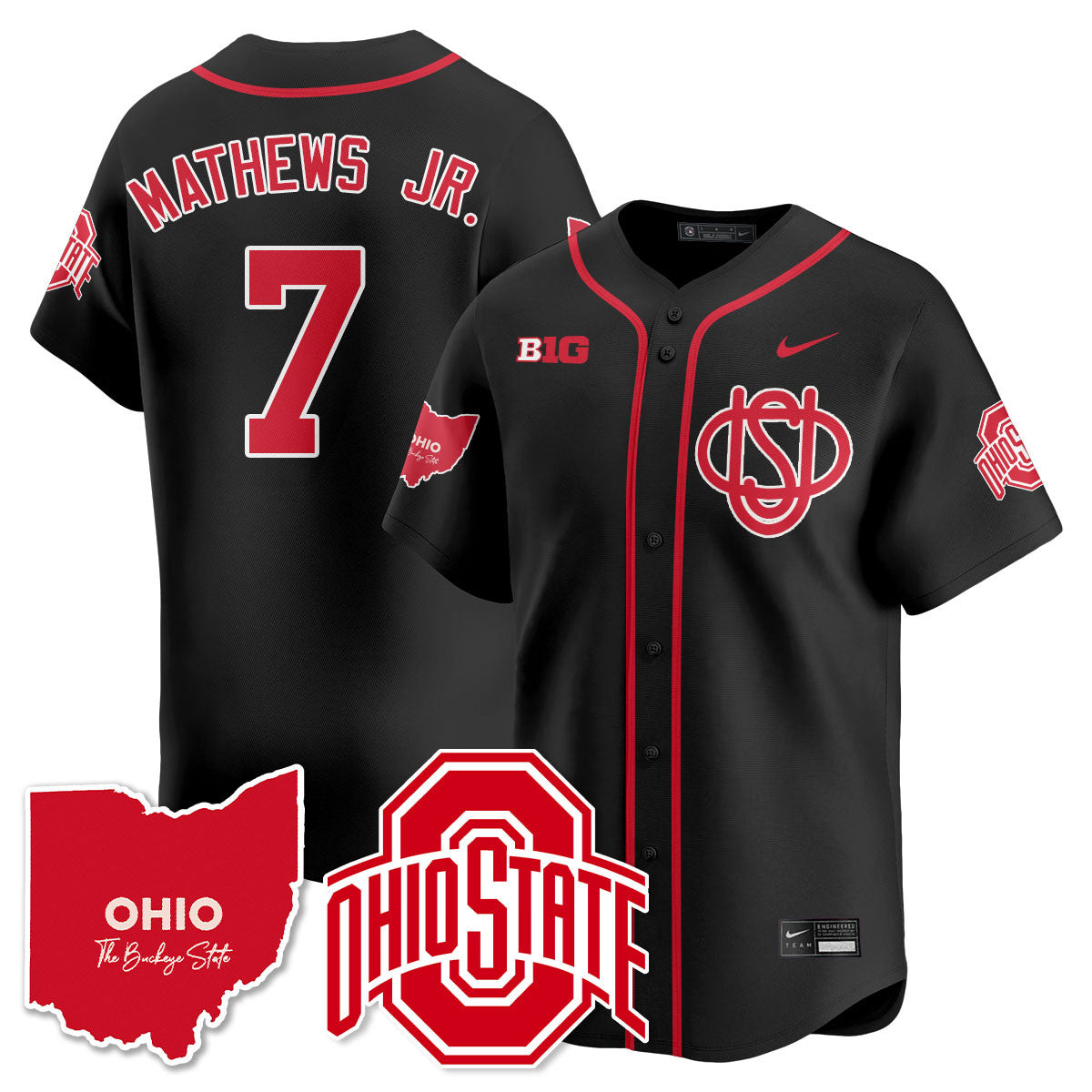 Men's Ohio State Buckeyes 2025 Wordmark Jersey - All Stitched - image 5
