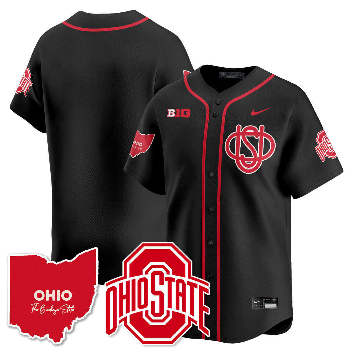 Men's Ohio State Buckeyes 2025 Wordmark Jersey - All Stitched - image 8