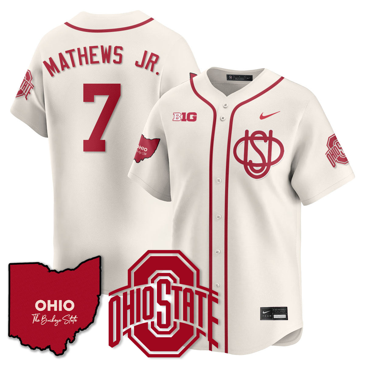 Men's Ohio State Buckeyes 2025 Wordmark Jersey - All Stitched - image 13