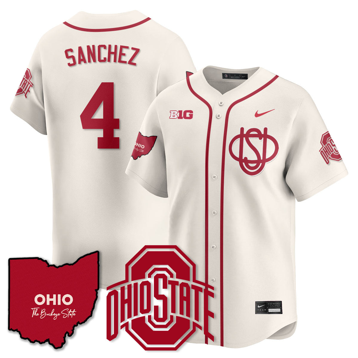 Men's Ohio State Buckeyes 2025 Wordmark Jersey - All Stitched - image 14