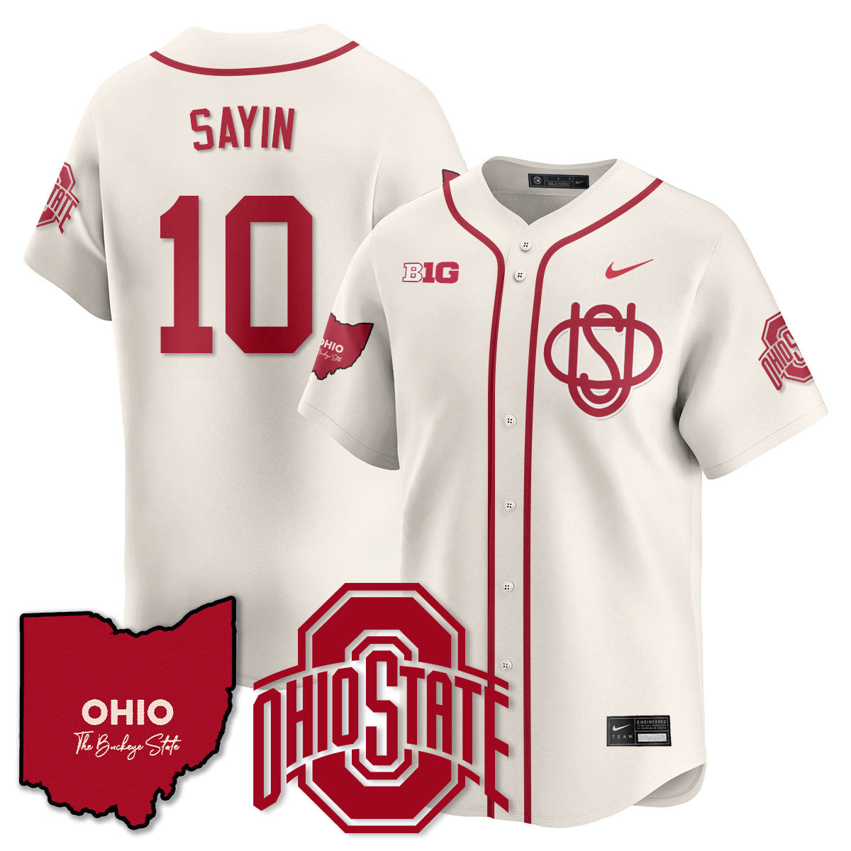 Men's Ohio State Buckeyes 2025 Wordmark Jersey - All Stitched - image 15