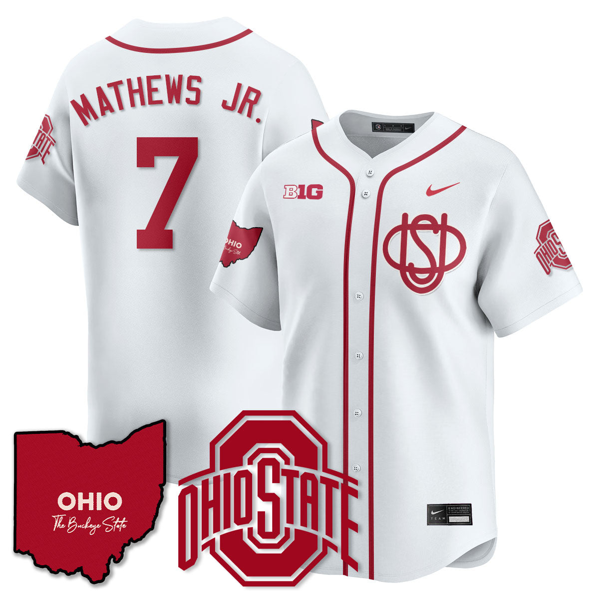 Men's Ohio State Buckeyes 2025 Wordmark Jersey - All Stitched - image 40