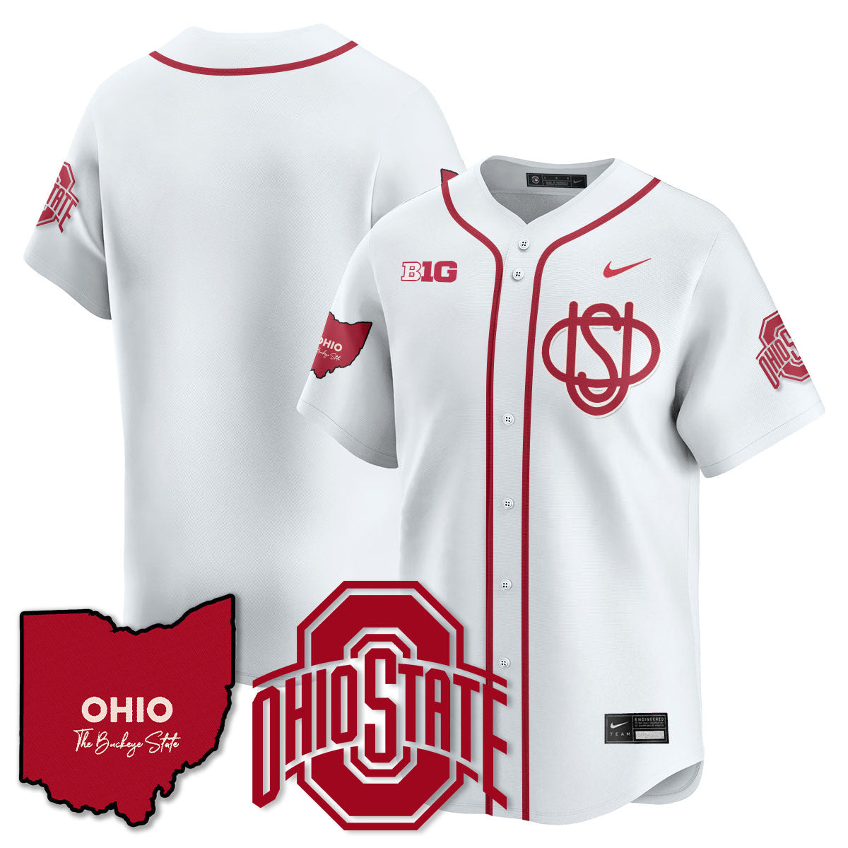 Men's Ohio State Buckeyes 2025 Wordmark Jersey - All Stitched - image 44