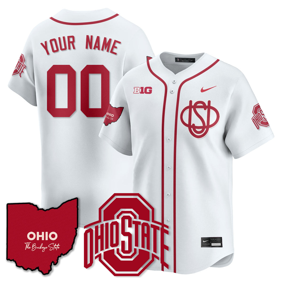 Men's Ohio State Buckeyes 2025 Wordmark Jersey - All Stitched - image 45