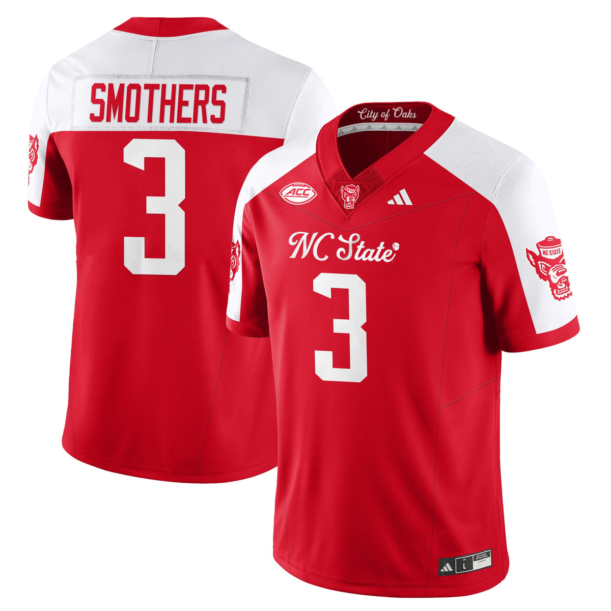 Women's NC State Wolfpack Football "City of Oaks" Jersey - All Stitched - image 5