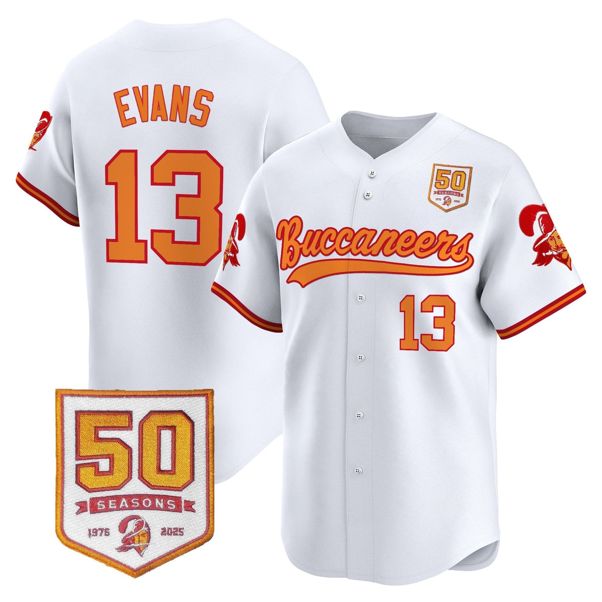 TB 50th Season Patch Vapor Baseball Jersey - All Stitched - image 2