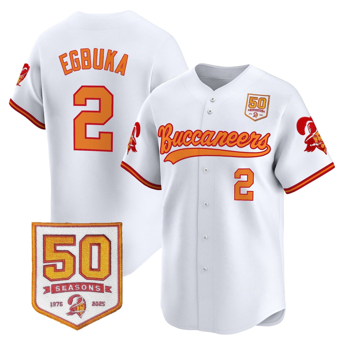 TB 50th Season Patch Vapor Baseball Jersey - All Stitched - image 5