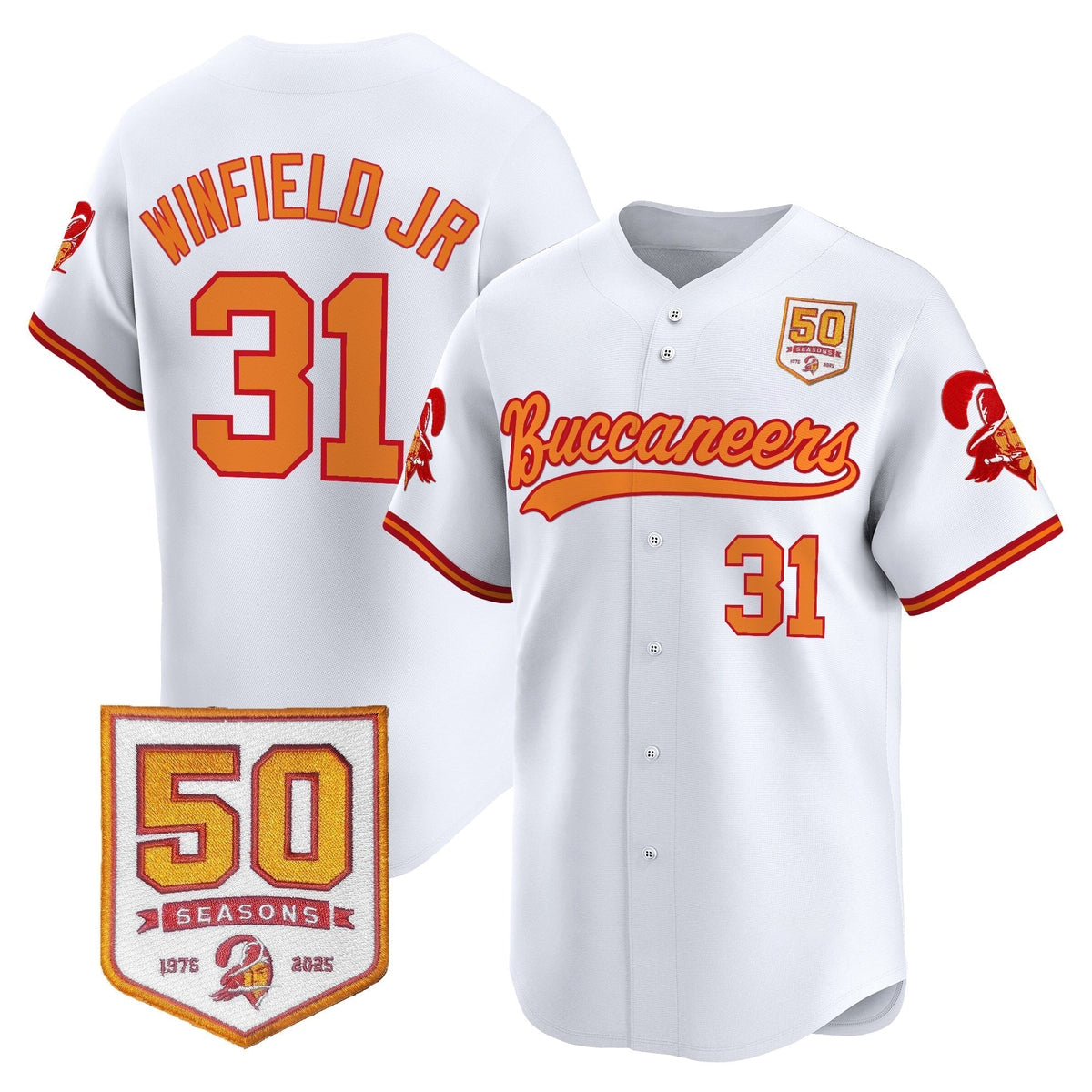TB 50th Season Patch Vapor Baseball Jersey - All Stitched - image 9