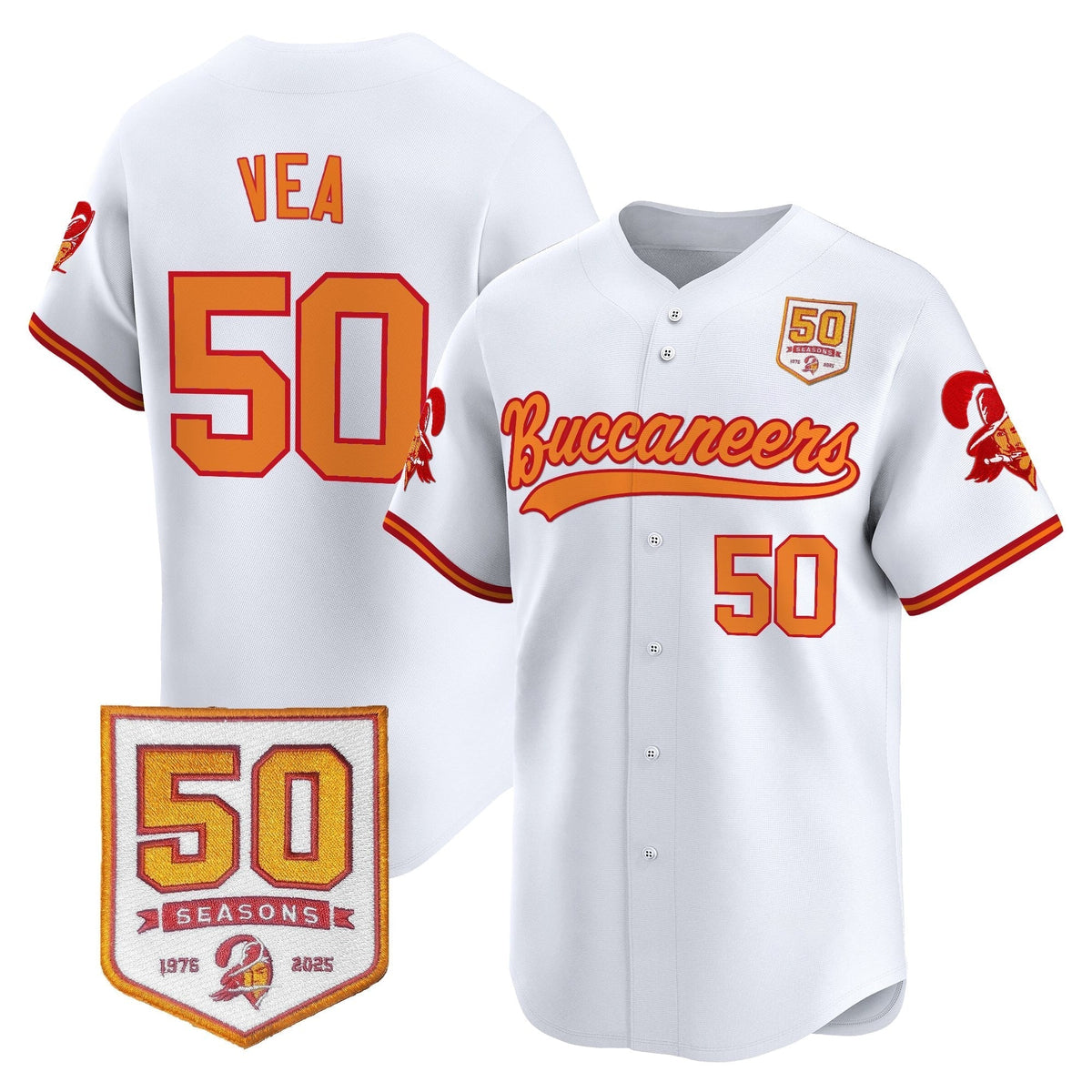 TB 50th Season Patch Vapor Baseball Jersey - All Stitched - image 8