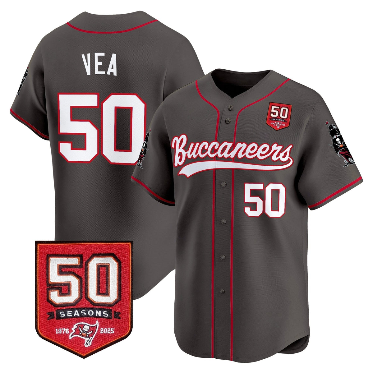 TB 50th Season Patch Vapor Baseball Jersey - All Stitched - image 30