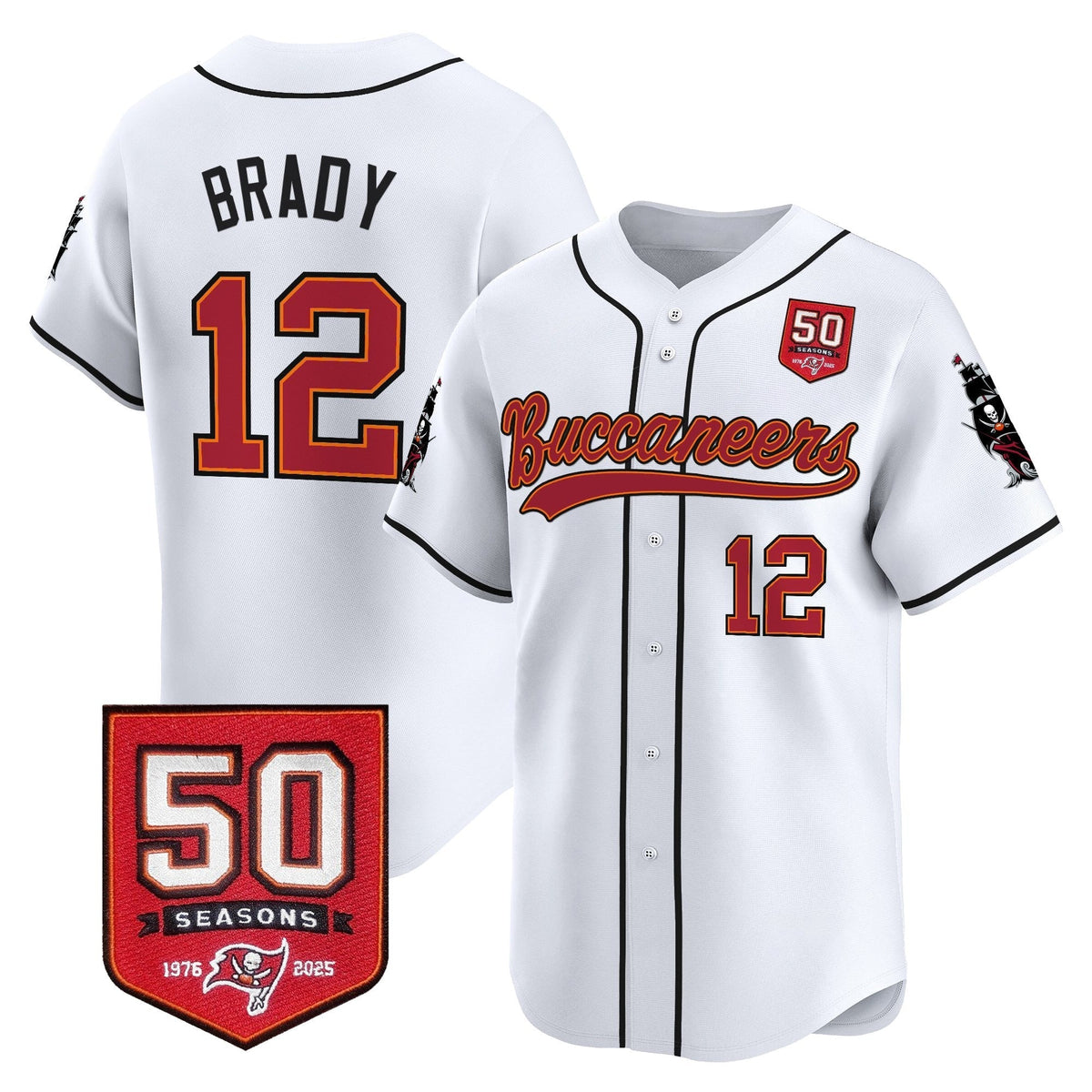 TB 50th Season Patch Vapor Baseball Jersey - All Stitched - image 50