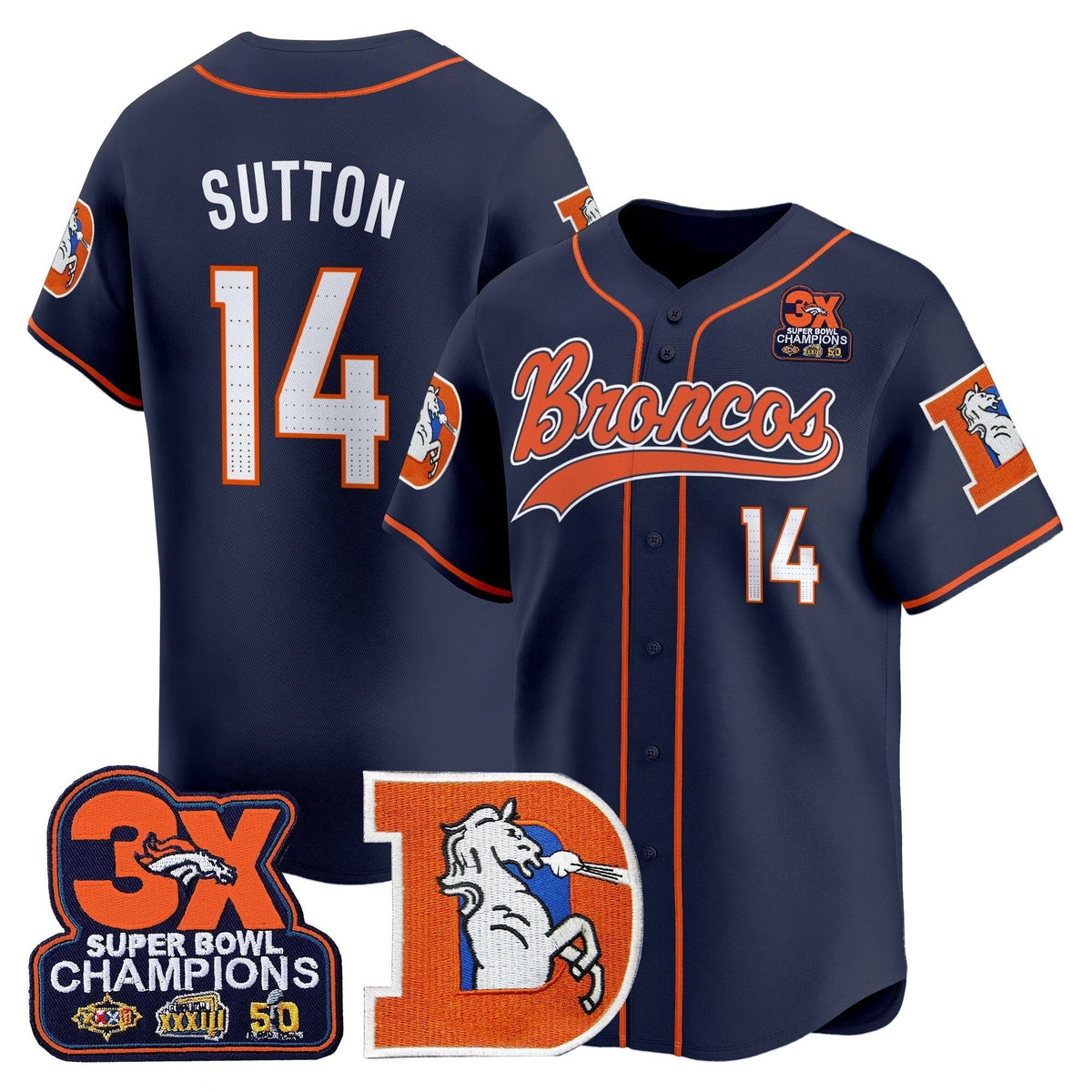DEN Throwback Vapor Baseball Jersey - All Stitched - image 21