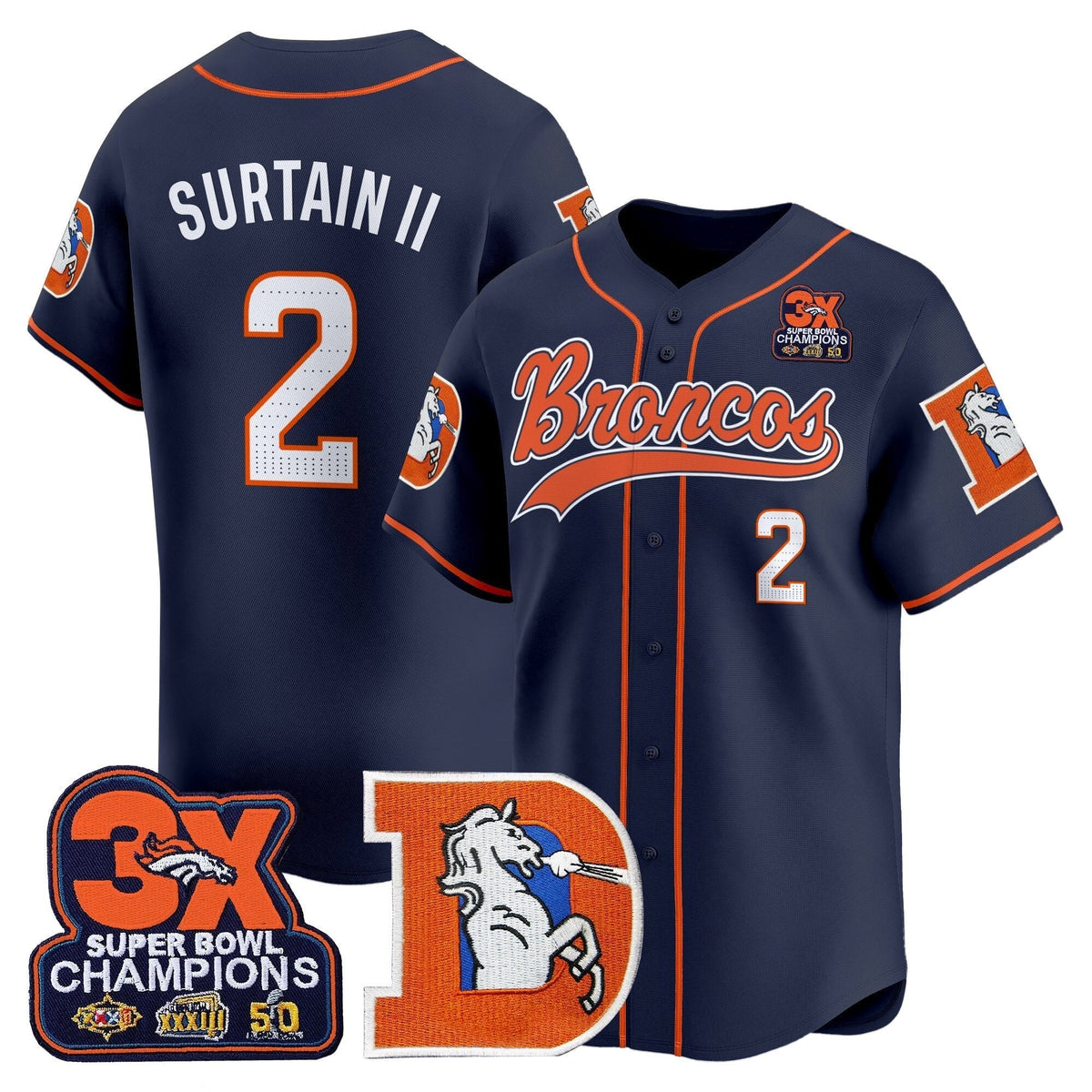 DEN Throwback Vapor Baseball Jersey - All Stitched - image 20