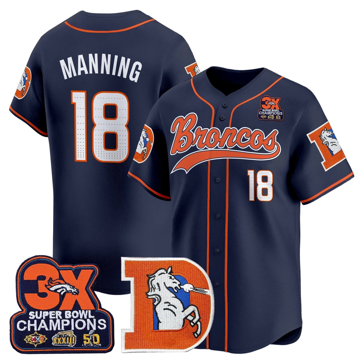 DEN Throwback Vapor Baseball Jersey - All Stitched - image 22
