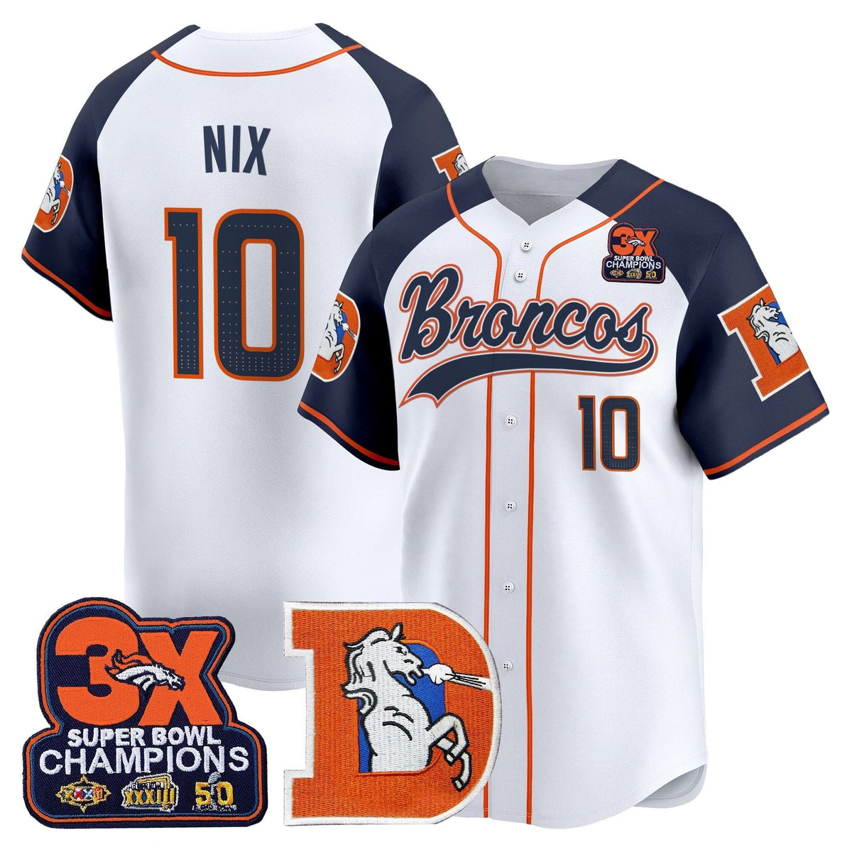 DEN Throwback Vapor Baseball Jersey - All Stitched - image 33