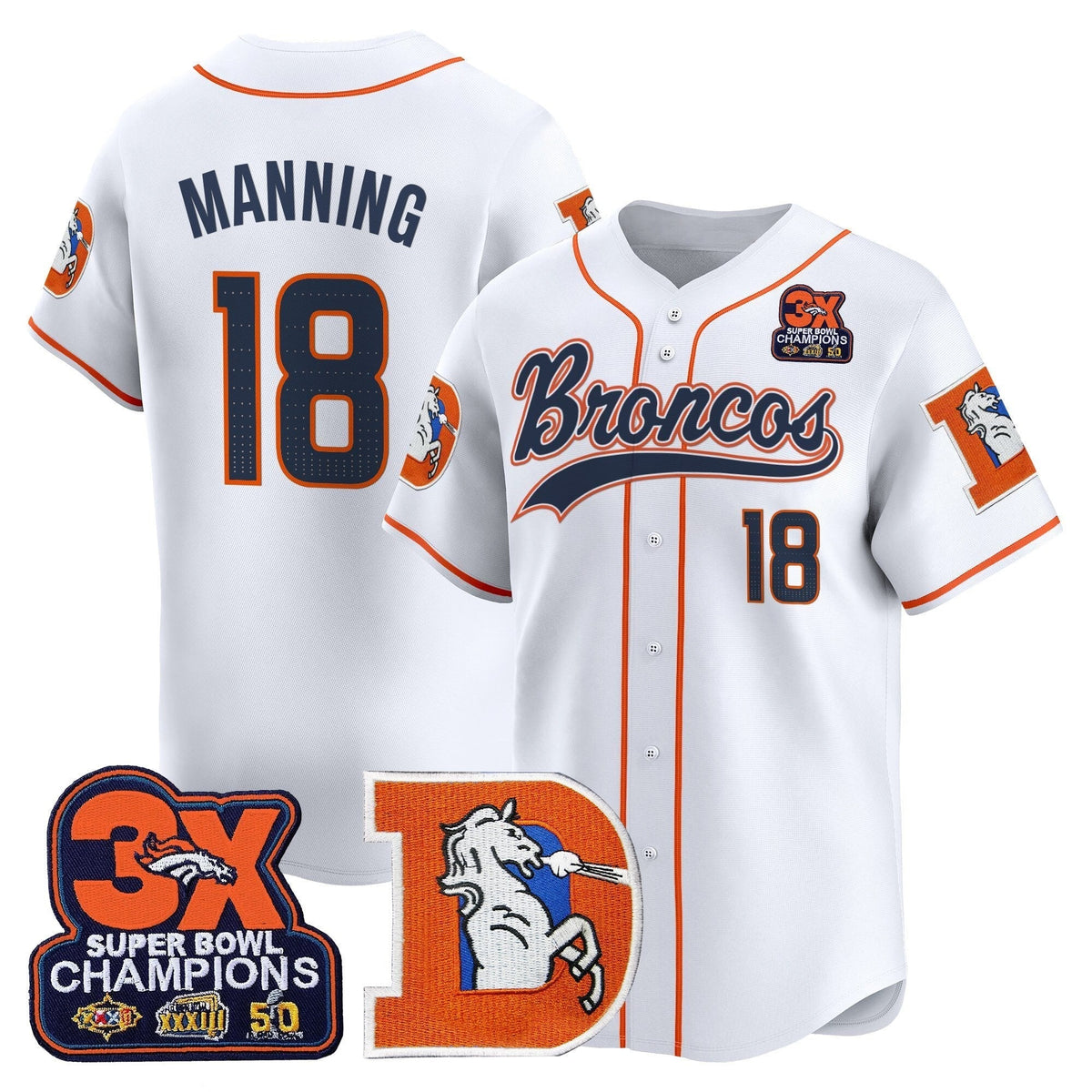 DEN Throwback Vapor Baseball Jersey - All Stitched - image 14