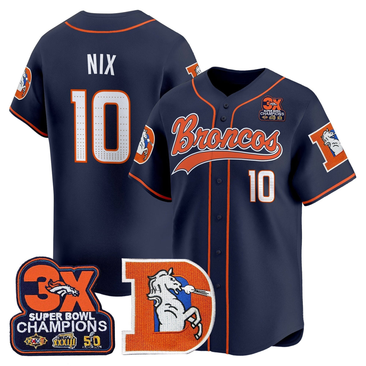 DEN Throwback Vapor Baseball Jersey - All Stitched - image 17